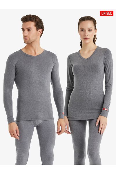 Blackspade Unisex Θερμικό T-Shirt 2ο Επίπεδο 1257 - Γκρι μελανζέ