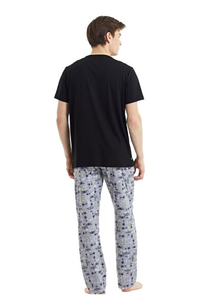 Blackspade 30881 Men's Short Sleeve Black Pajama Set