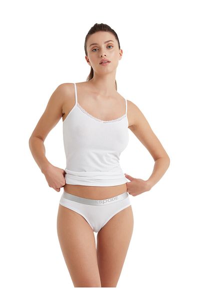 Blackspade Γυναικείο Slip Panties Ασημί 1620 - Λευκό