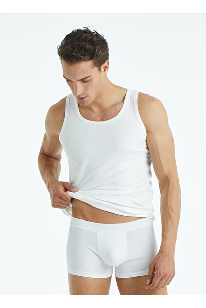 Blackspade Men's White Organic Cotton Elastane Boxers - 9481