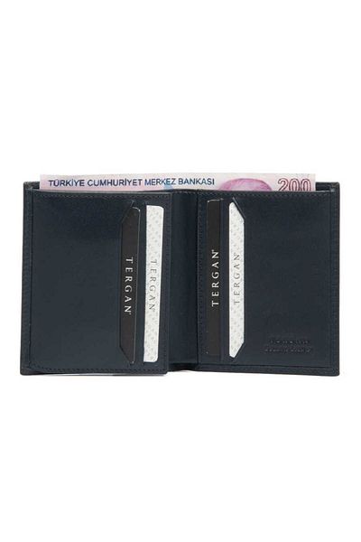 Tergan Navy Blue Genuine Leather Men's Wallet - S1Ce 00001208 -H86