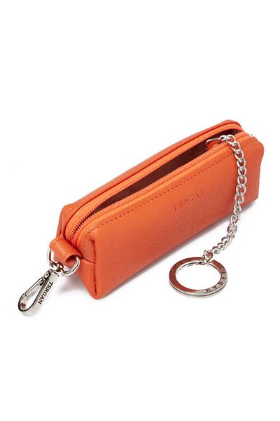 Tergan Orange Genuine Leather Unisex Keychain - S1An 00000217 -H67