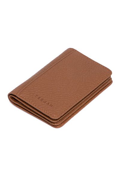 Tergan Θήκη πιστωτικής κάρτας Tan Genuine Leather Unisex - S1kk 00001601 -b67