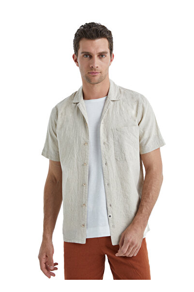 Blackspade Ανδρικό λινό πουκάμισο 40456 - Κρεμ