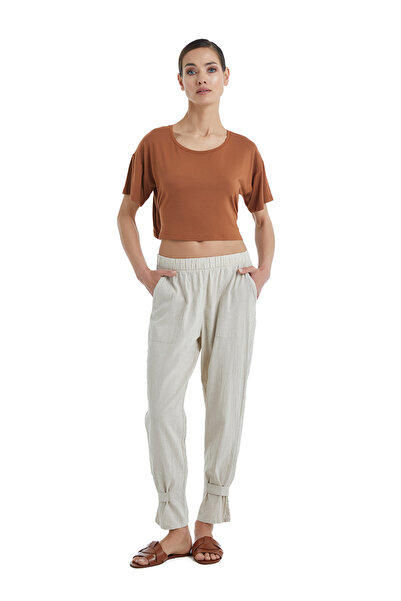 Blackspade Λινό Γυναικείο Παντελόνι 60396 - Μπεζ