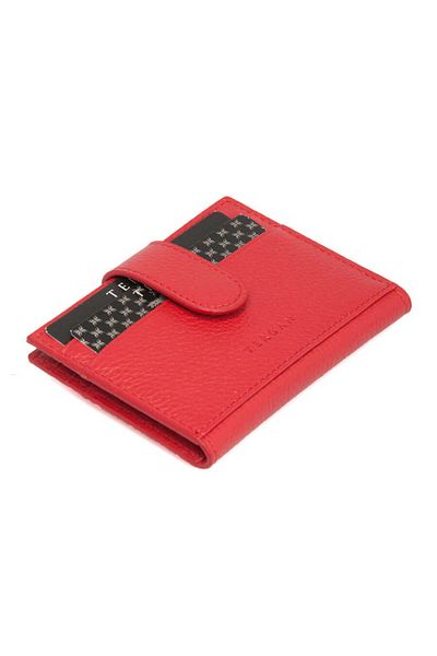 Tergan Red Genuine Leather Men's Credit Card Holder - S1Kk 00001617 -B68