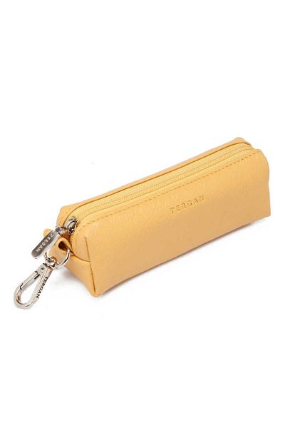 Tergan Yellow Genuine Leather Unisex Keychain - S1An 00000217 -E96