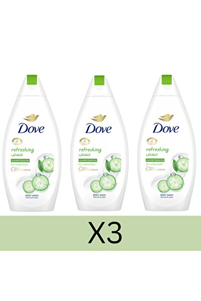 Dove Go Fresh Body Wash Cucumber and Green Tea 750ml x3