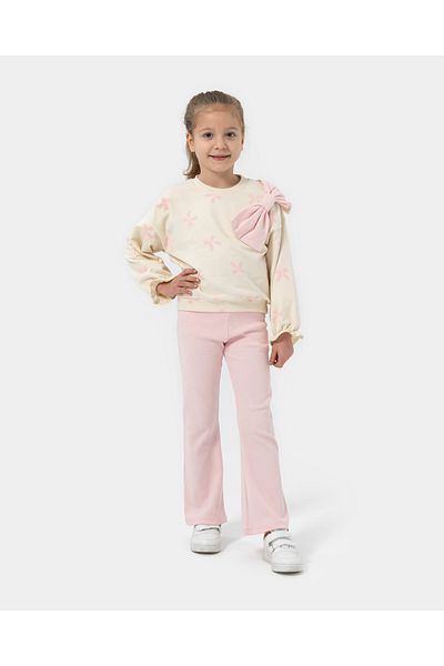 Minipodyum Girl's Mobile Bow Spanish Cut Tights Double Set