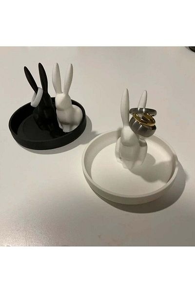 3D Brothers Charming Bunny Ring Holder for Showcasing Your Jewelry with Modern Elegance