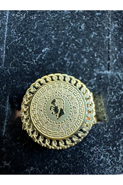 Gümüş sandık Çeyrek Altınlı Ayarlanabilir Çelik Yüzük