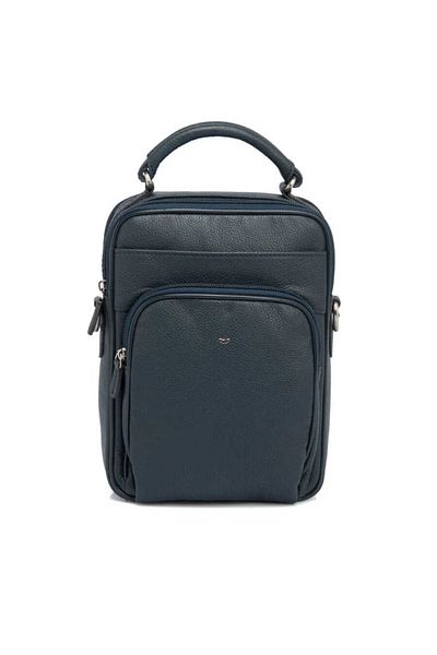 Tergan Navy Blue Genuine Leather Men's Crossbody Bag - S1Ac 00021200 -X86