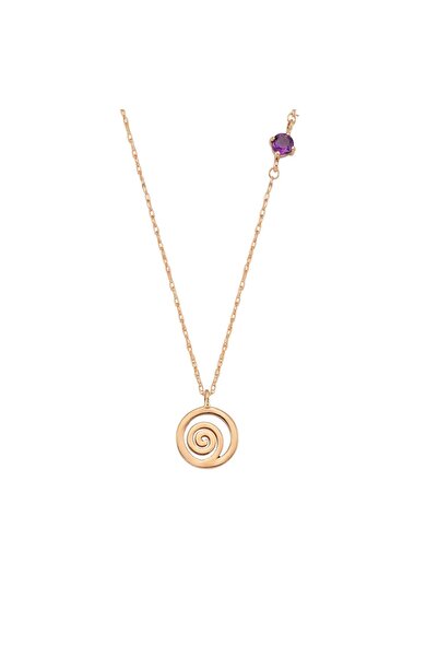 BEE GODDESS Om Ametist Altın Kolye