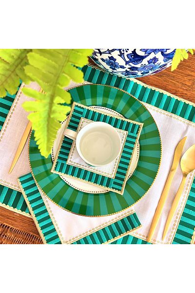 ge living Decorative Candy Series Green Checkered American Service - 2 Pieces