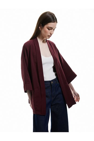 Koton Kimono cu mâneci largi 3/4 cu buzunare din țesătură modal