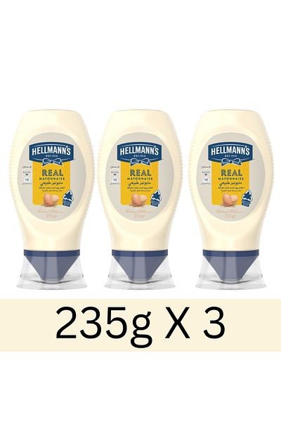 Hellmann's Mayonnaise, Ideal as a dip, dressing or spread, Real, 235g x3