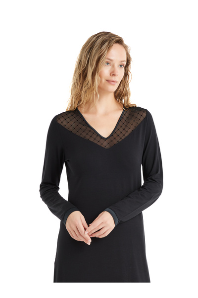 Blackspade Чорна жіноча нічна сорочка 51605 - Зручний та стильний дизайн