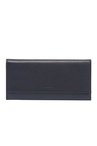 Tergan Navy Blue Genuine Leather Women's Wallet - S1Cb 00005759 -A2H