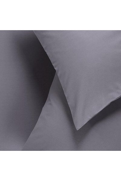 Sarev 140X200 cm 2 Pieces Anthracite Single Cotton Pillowcase Fitted Sheet Set