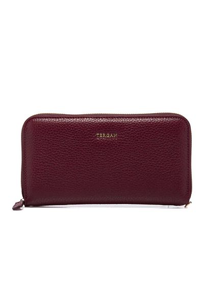 Tergan Burgundy Leather Women's Wallet - S1Cb 00005734 -M71