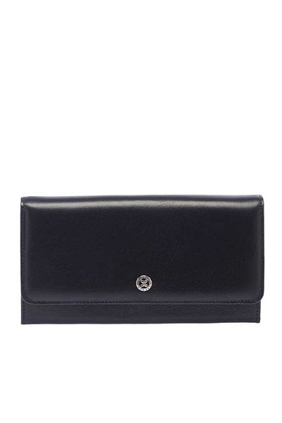 Tergan Navy Blue Leather Women's Wallet - S1Cb 00005584 -H86