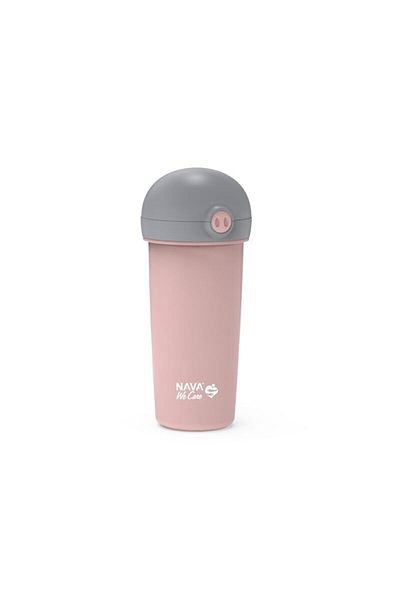 Nava Sticla de plastic cu pai Nava 380 ml roz