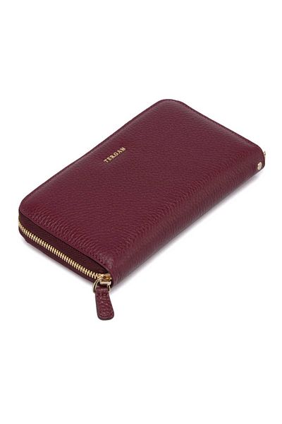 Tergan Burgundy Leather Women's Wallet - S1Cb 00005734 -M71