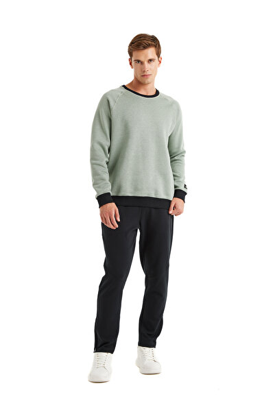 Blackspade Πράσινο ανδρικό στρογγυλό κανονικό φούτερ 40622