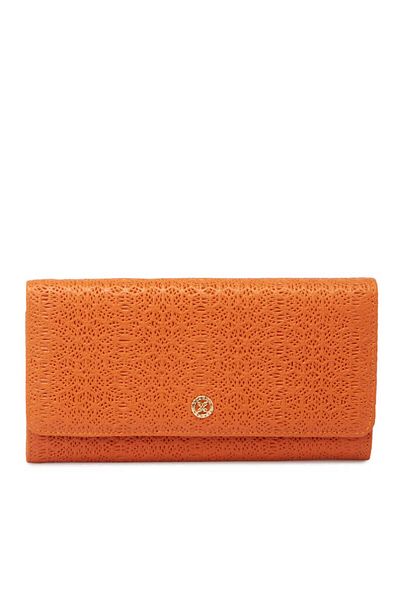 Tergan Orange Leather Women's Wallet - S1Cb00005787-J35