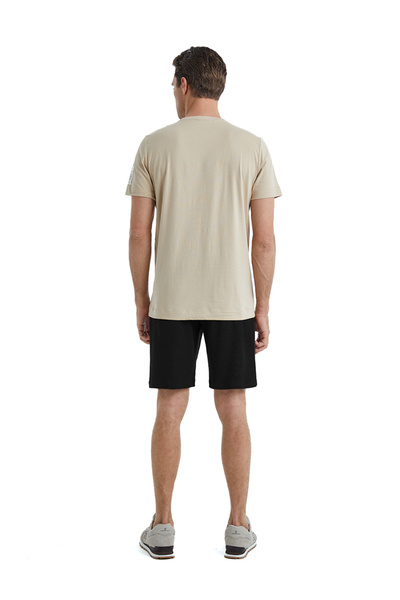 Blackspade Ανδρικό T-Shirt με V λαιμόκοψη ανοιχτό καφέ 40450