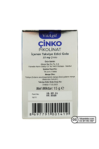 Allergo VitAgil Çinko Pikolinat 60 Tablet