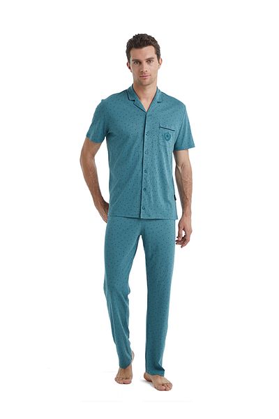 Blackspade Ανδρικό Σετ Πιτζάμες Green Melange 40461