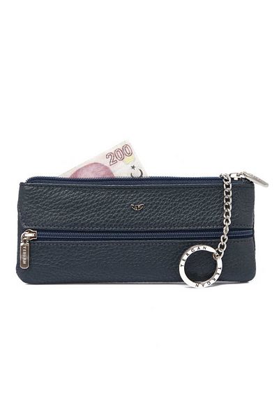 Tergan Navy Blue Genuine Leather Unisex Keychain - S1An 00000157 -A38