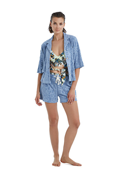 Blackspade Kadın Havlu Gömlek 10518 - Lacivert