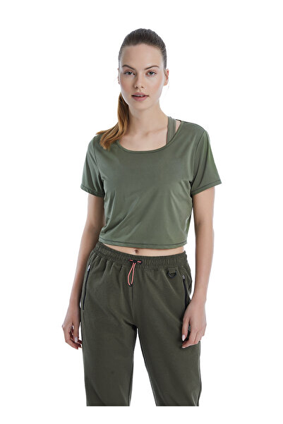 Blackspade Women's Crop T-Shirt 70504 - Khaki