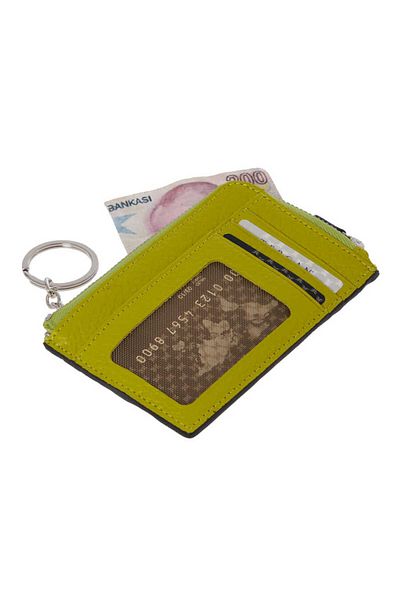 Tergan Green Genuine Leather Unisex Credit Card Holder - S1Kk 00000265 -T7A