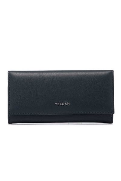 Tergan Navy Blue Genuine Leather Women's Wallet - S1Cb 00005807 -I91