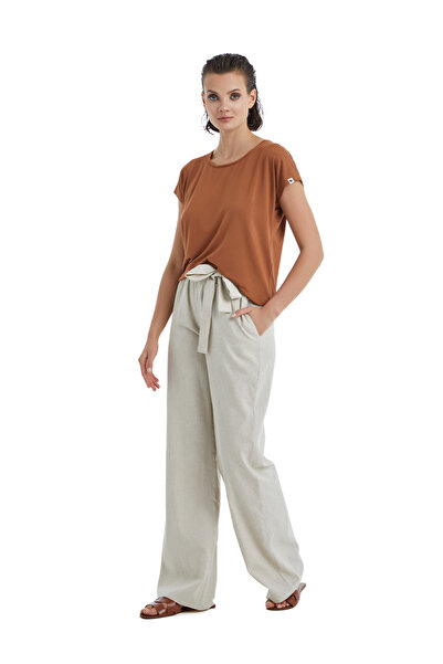 Blackspade 60398 Μοντέλο Γυναικείο Παντελόνι Μπεζ Λινό