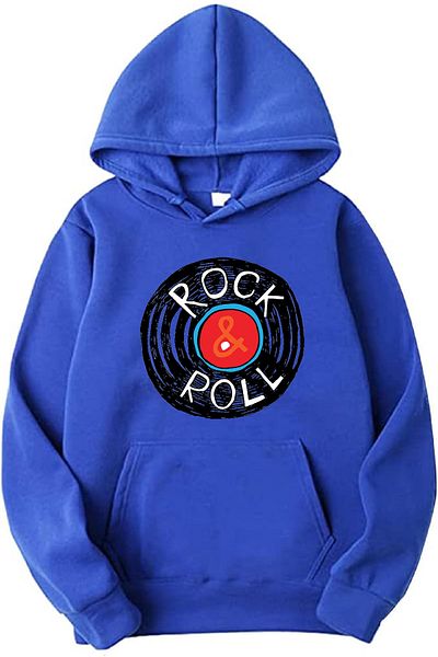makiteks Hanorac supradimensionat cu glugă unisex cu buzunar cangur Rock