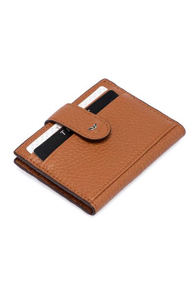 Tergan Мъжки калъф за кредитни карти от естествена кожа, кафяв - S1kk00001617-b67