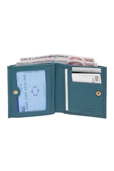 Tergan Blue Leather Women's Wallet - S1Cb00005627-T9L