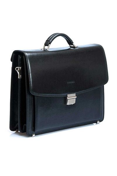 Tergan Black Genuine Leather Men's Briefcase - S1Ev 00002634 -A97