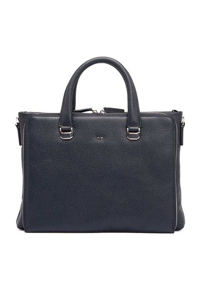 Tergan Navy Blue Genuine Leather Men's Briefcase - S1Ev 00021404 -A38