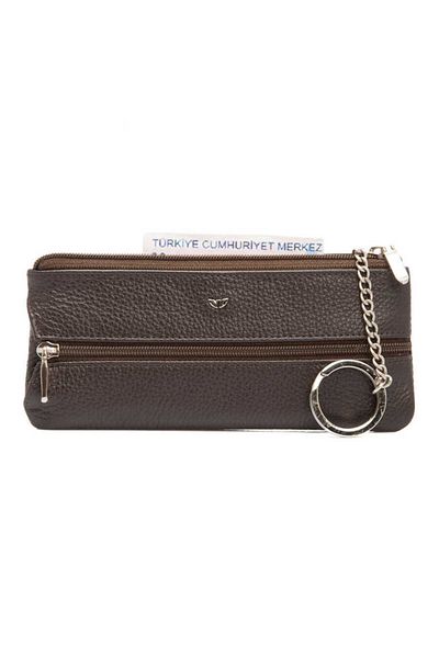 Tergan Brown Genuine Leather Unisex Keychain - S1An 00000157 -A7P