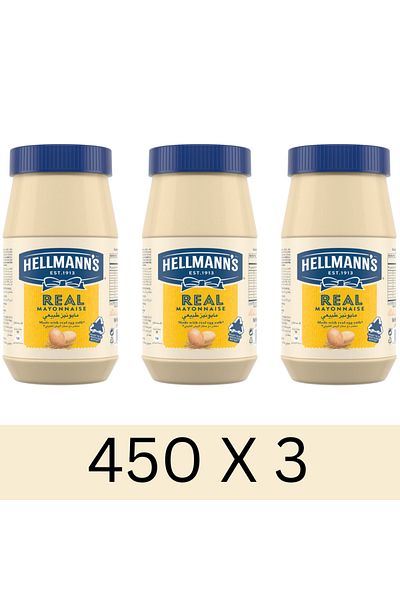 Hellmann's Mayonnaise, Ideal as a dip, dressing or spread, Real, 450g x3