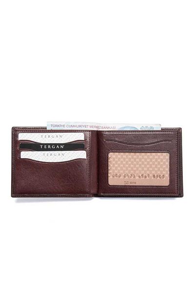 Tergan Ανδρικό πορτοφόλι Tan Genuine Leather - S1ce 00001499 -a99