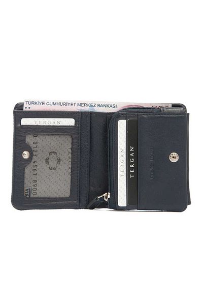 Tergan Navy Blue Genuine Leather Men's Wallet - S1Ce 00001541 -M80