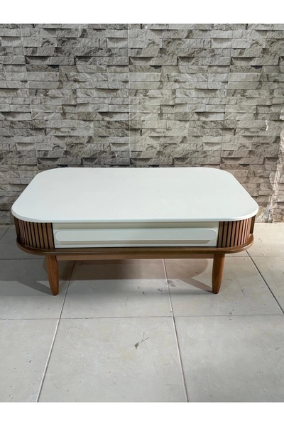 NİVEMESHOME Nivemeshome Dalya Krem-ceviz Orta Sehpa