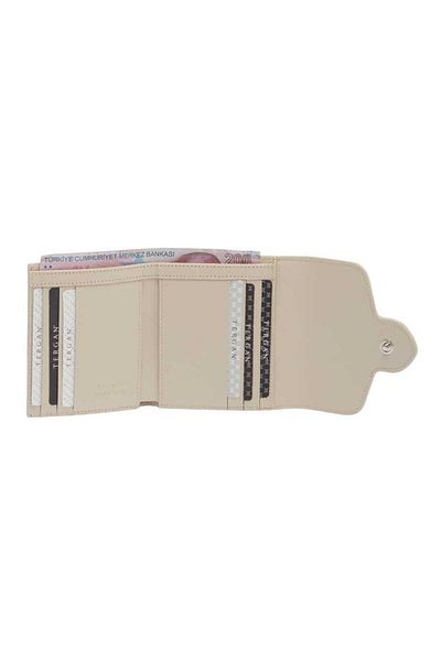 Tergan Beige Leather Women's Wallet - S1Cb 00005814 -U7I