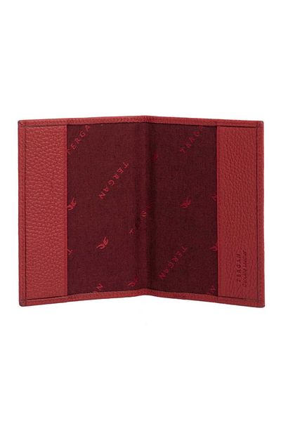 Tergan Red Genuine Leather Unisex Passport Holder - S1Ps 00001200 -B68